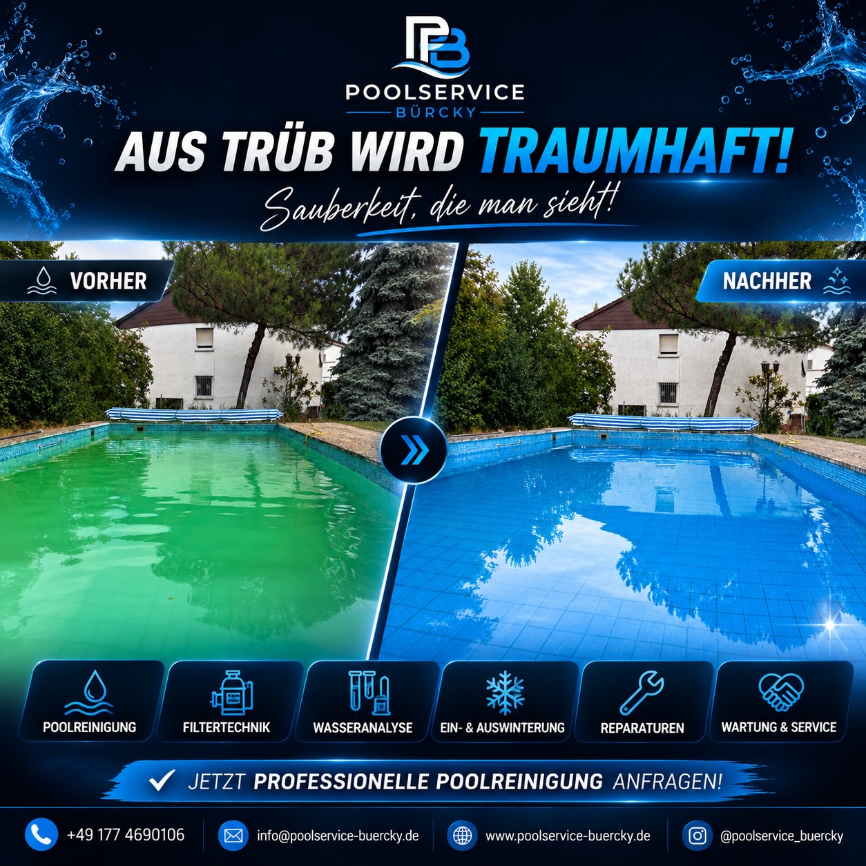 Instagram-Beitrag Poolservice Bürcky